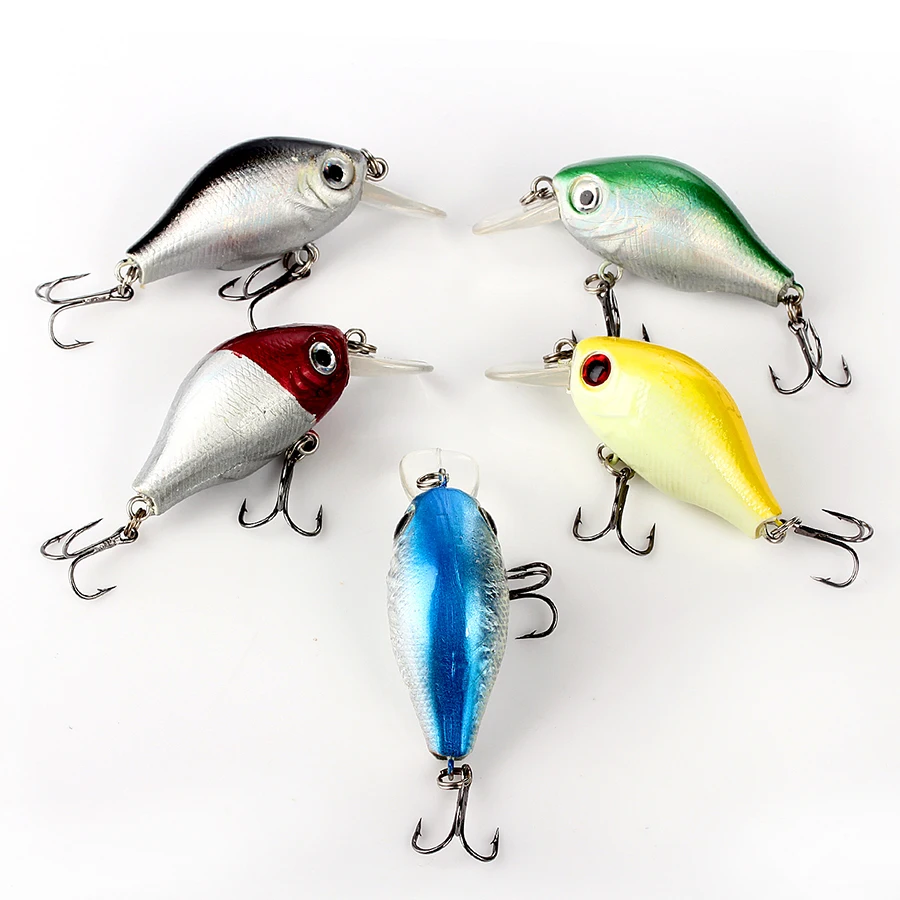 

1PC 6CM 7G 5 Color Mini Hard Crank Crankbaits Fishing Lure Hard Bait With 6# Treble Hook Pesca Tackle Outdoor Sports