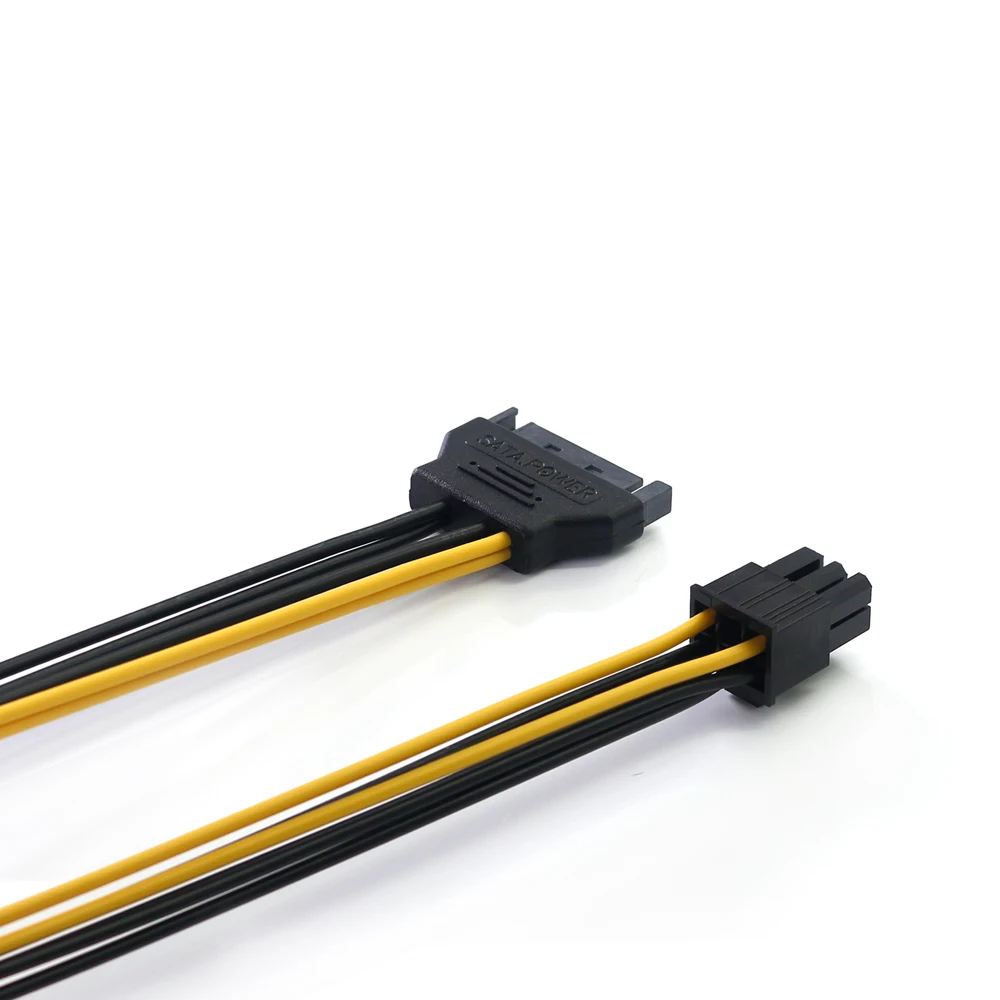 ULT Best 6 шт./лот SATA Mining Riser pci e кабель питания 15Pin до 6Pin PCI Express Card удлинительные кабели