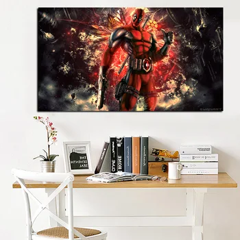 Pintura al óleo sobre lienzo de Deadpool, película de Comics de DC, arte de pared con impresión HD, cuadro Modular de pared, decoración para sofá, sala de estar