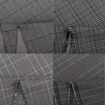 

1.6m*1m,Striped four-sided Stretch Knitted Lycra Cotton Fabric Cloth for Pants Suits Dresses F26.