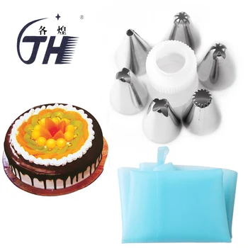 

GH Silicone Pastry Bag Confectionery Spout Nozzles Set For Cream Confectioner's Bag With Attachments Confectionery Attachments