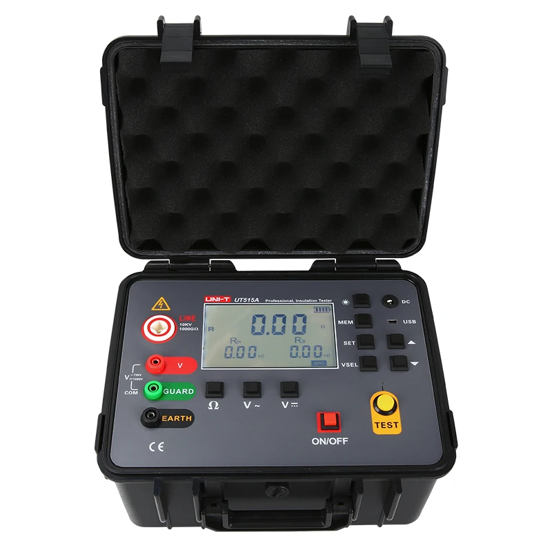 UT515A high-voltage insulation resistance tester,LCD large-screen backlight display,high resolution,support 0.01MΩ~1000GΩ