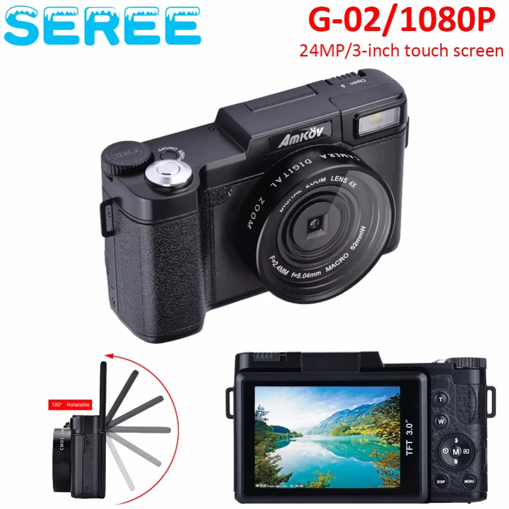 Seree 24MP HD Half DSLR Professional Digital Cameras with 4x Telephoto