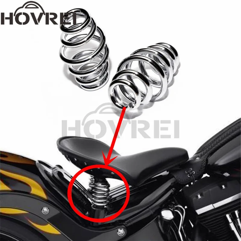 1 пара мотоцикл 3 дюймов хромированная Баррель Спиральный соло пружина сиденья для Harley измельчитель сиденье поплавок кронштейн крепления на весну