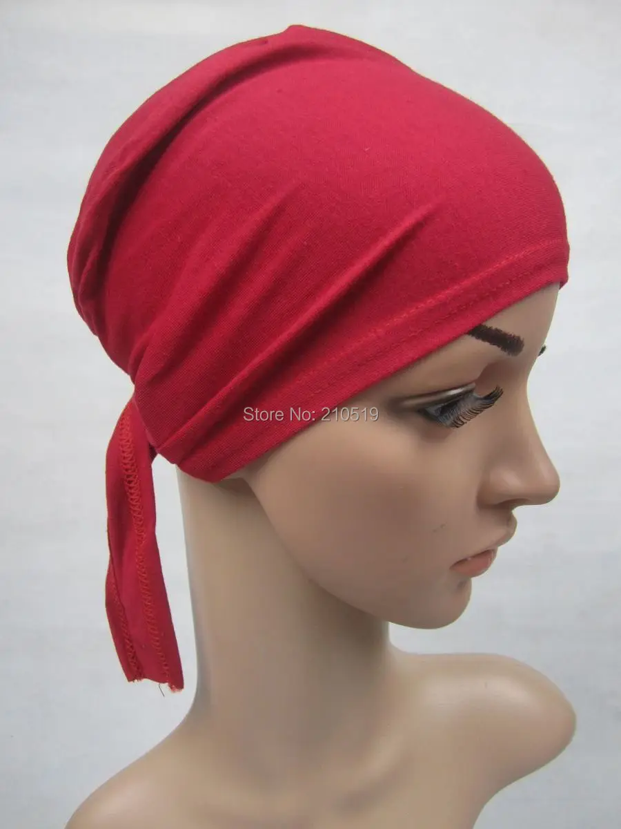 

60pcs/lot 70pcs/lot Free shipping 100% cotton INNER CAP;MUSLIM UNDERSCARF with tie