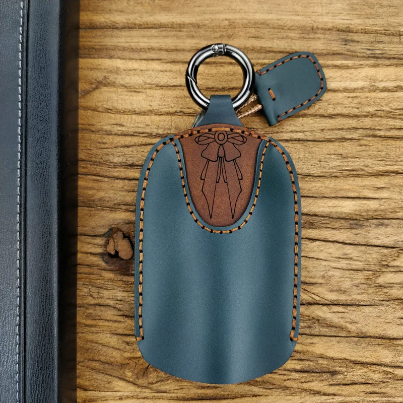 

Genuine Cow Leather Car Keys' Bag Mini Wallet Men Women's Key Holder For Car Key Transparent Pocket