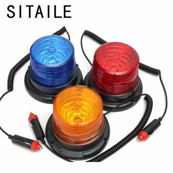 

SITAILE Emergency Flash Strobe Rotating Round 30 LED Beacon Warning Light 12W Amber Blue Red Car-styling