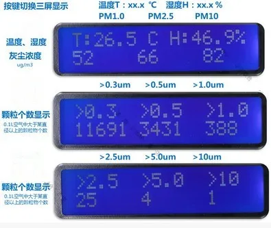 Бытовой PM2.5 детектор контроля качества воздуха Измерение дымки пыли PM2.5 датчик лазерный принцип lcd(G5 версия концентрации