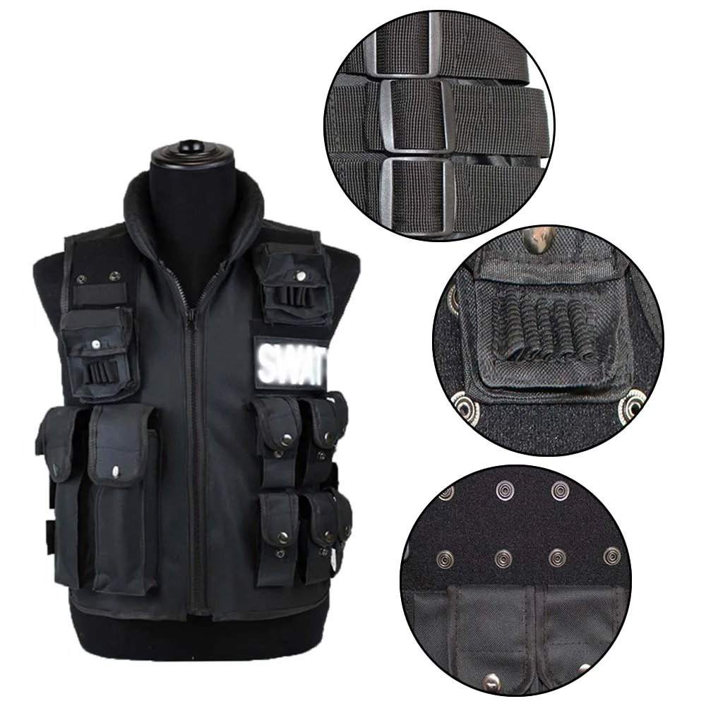 Man's Outdoor Tactical Vests Black Bulletproof Tactical Vest Outdoor CS Vest Swat Protective Equipment