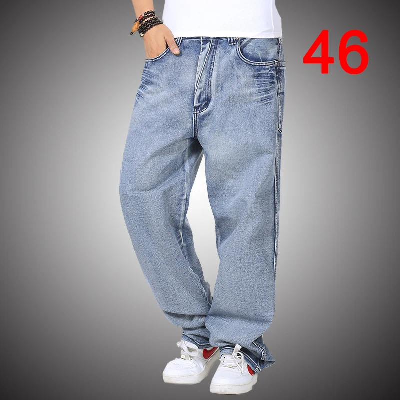 Baggy Jeans Men Denim Pants Loose Streetwear Jeans Hip Hop Casual Solid Color Skateboard Pants for Men Plus Size Trousers S099