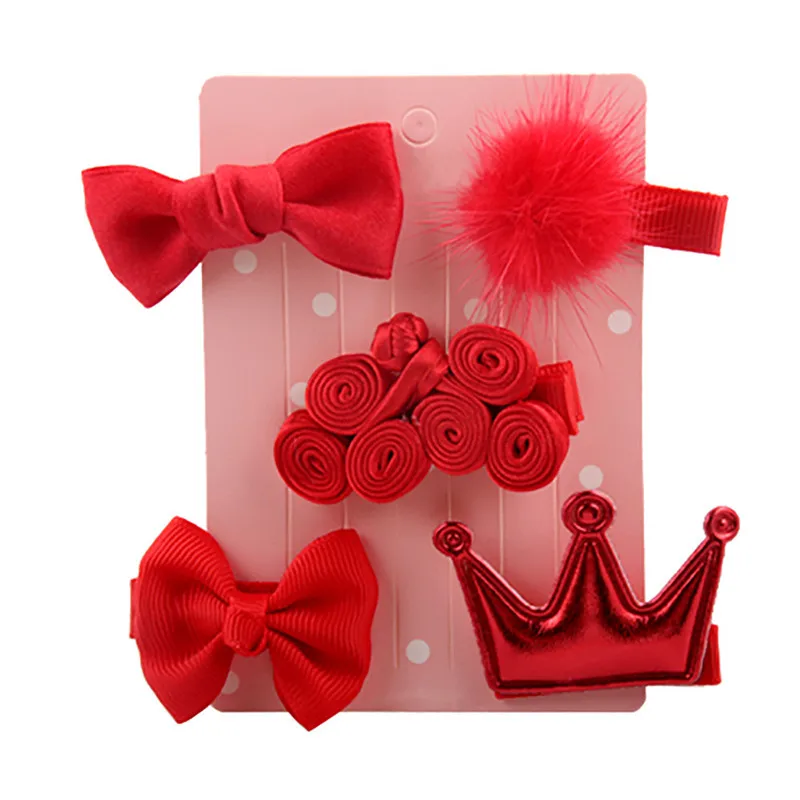 5 шт., Детские свадебные заколки для девочек, благородная красная серия, заколки для волос с мультяшными животными, подарок на день рождения, Прямая поставка