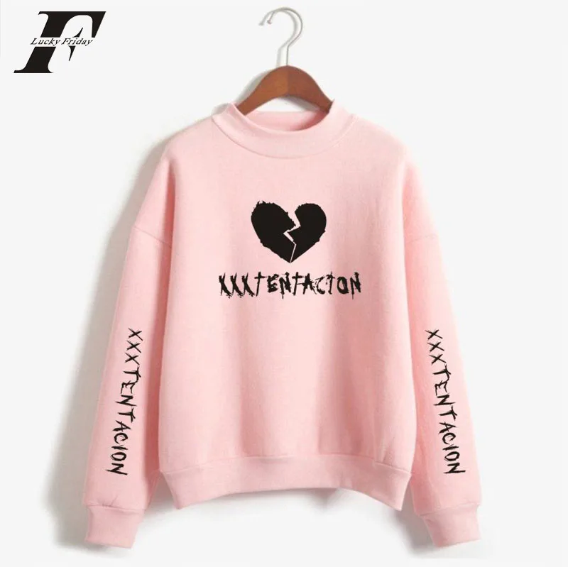 

2018 Pop Rapper XXXTentacion Turtleneck Cotton oversized Hoodies Sweatshirts Rap long sleeve Hooded Fashion Apparel sweatshirt
