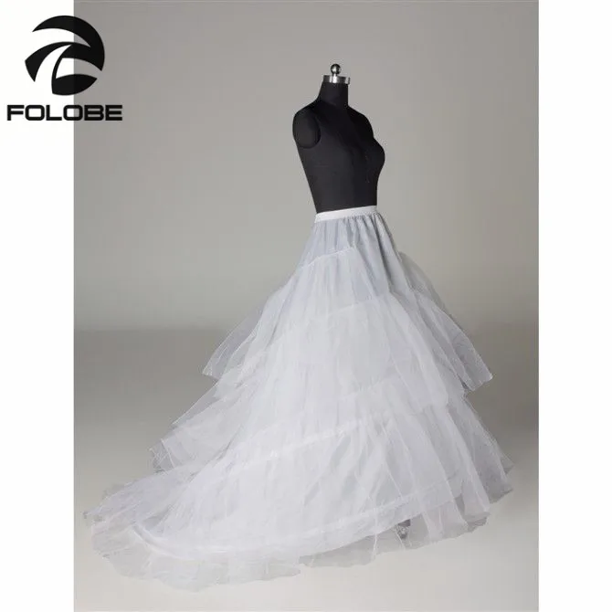 Новый запас Белый Свадебные украшения для невесты платье Два Обручи Поезд стиль Подъюбники/кринолин/Нижняя юбки свадебные аксессуары