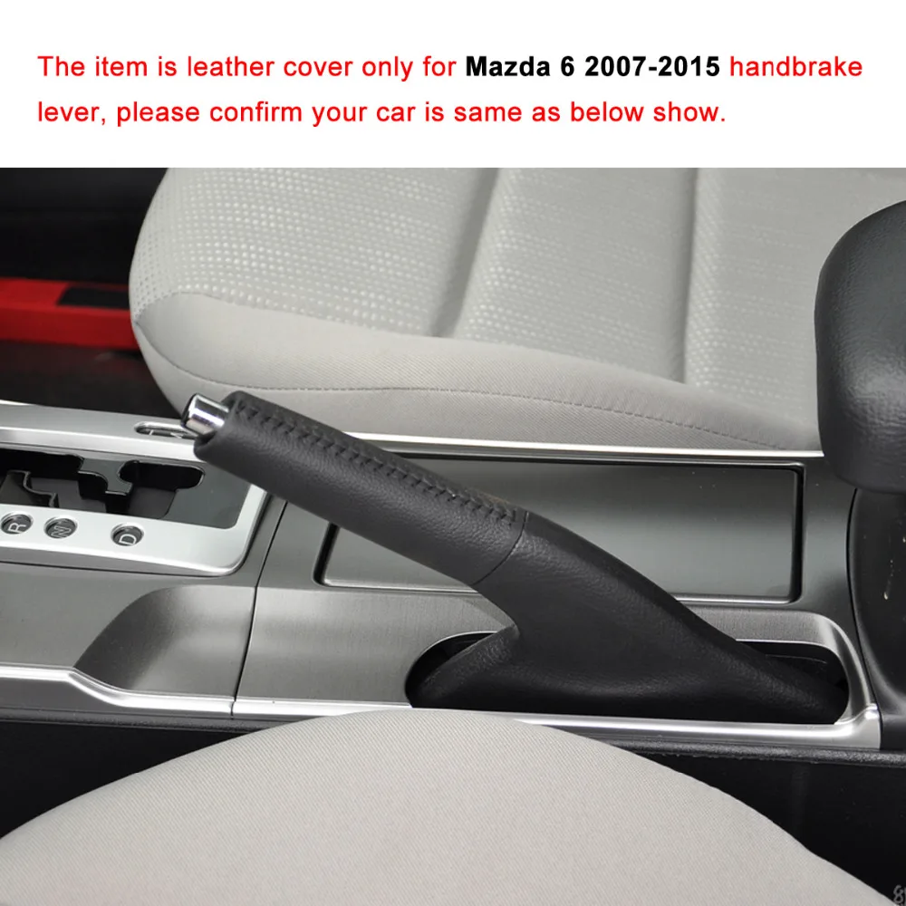 Car Handbrake Covers Case For Mazda 6 2007-2015 Handbrake Grips Cover Genuine Leather hand brake cover