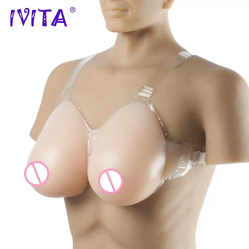 

IVITA 2800g Fake Boobs Silicone Breast Forms For Drag Queen Crossdressers Sexy Shemale Bra Crossdresser Artificial Breast Form