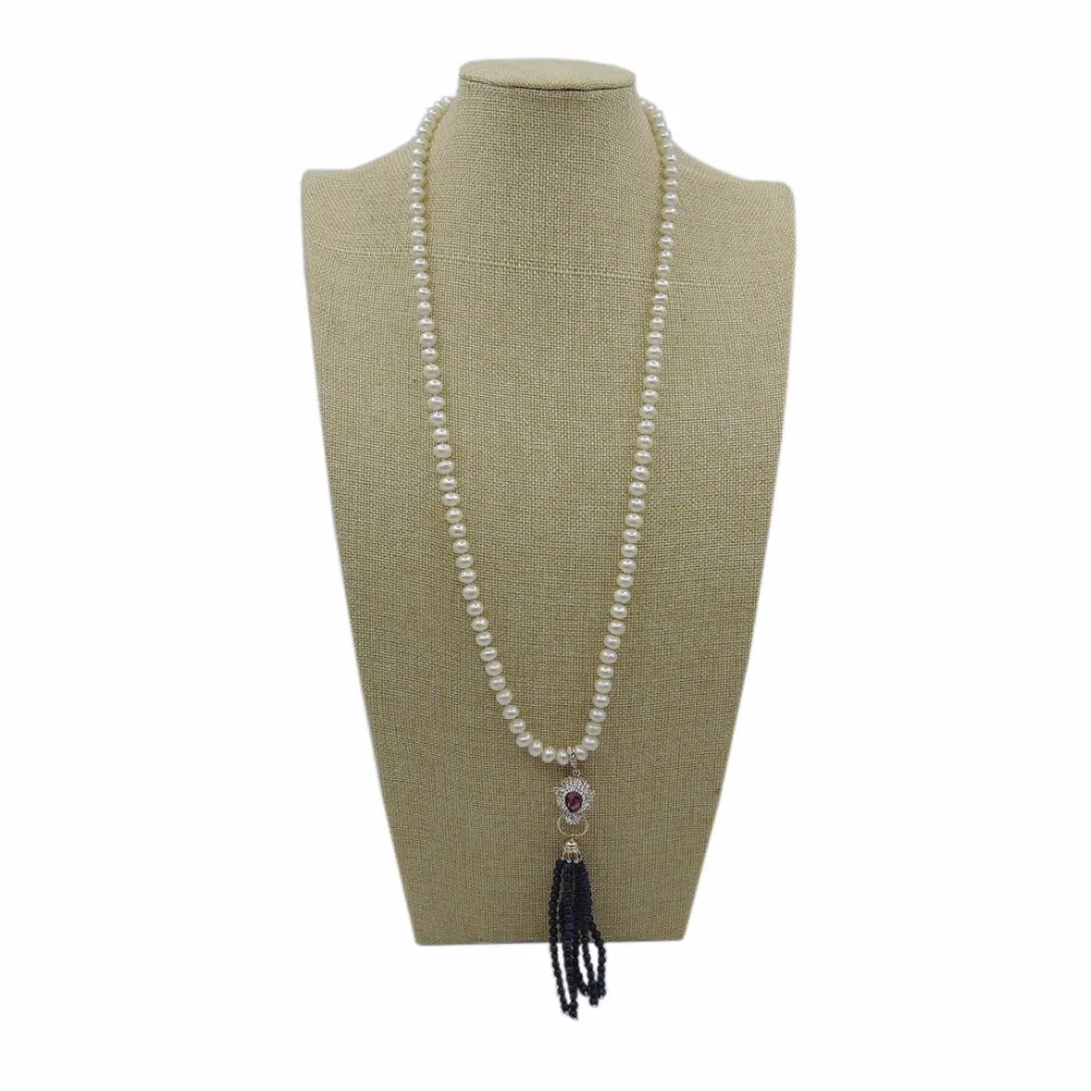 100% NATURE FRESH-WATER PEARL LONG   NECKLACE