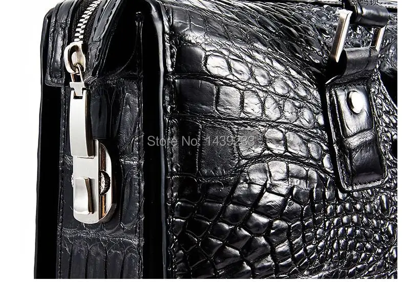 Задняя импортная натуральная/из натуральной крокодиловой кожи мужской портфель сумка для ноутбука, топ роскошная мужская одежда для бизнеса сумка черный
