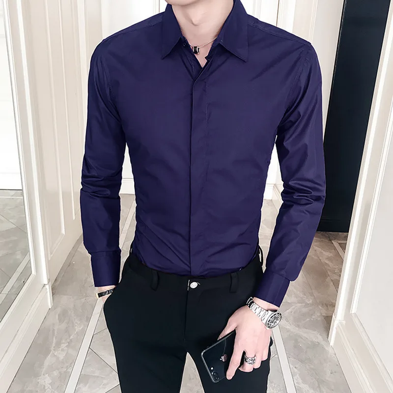 

New 2020 Spring Autumn Cotton Dress Shirts High Quality Mens Casual Shirt,Casual Men Plus SizeXXXL Slim Fit Social Shirts