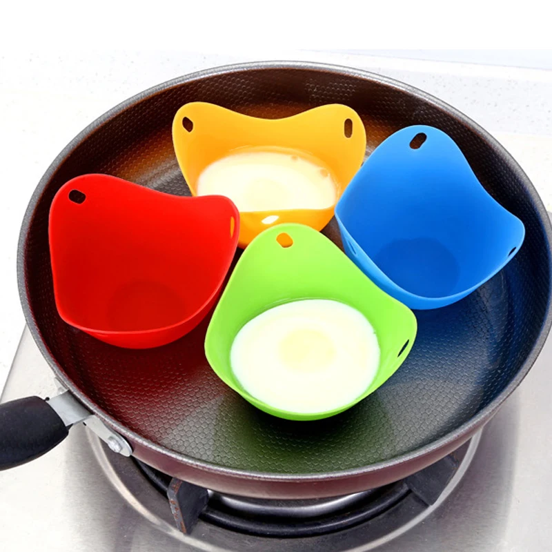 

Hoomall 4pcs/Set Random Color Egg Tools Heat Resistance Food Grade Silicone Steamed Egg Bowls Creative Kitchen Cooking Tools