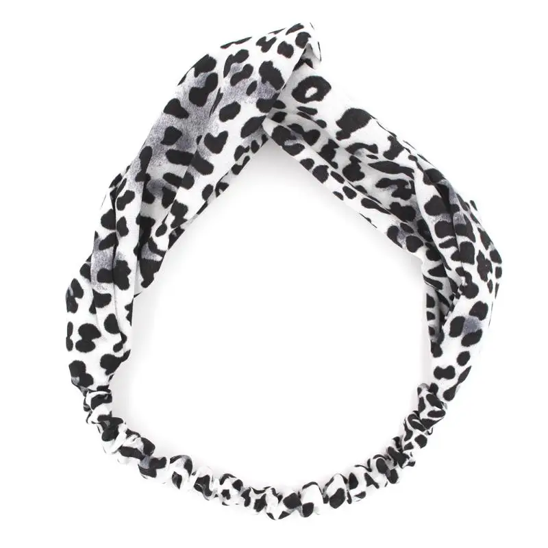 Женская головная повязка леопардовые принты повязка на волосы "тюрбан" с перекрестным узлом эластичные резинки для волос модные спортивные аксессуары для волос для девочек