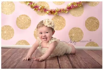 

220*150cm Happy one Year birthday party golden photography backdrop backgrounds