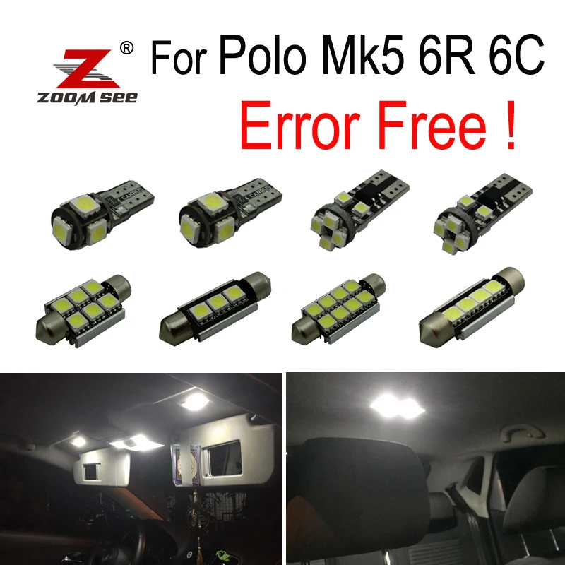 13pcs LED License plate lamp font b Interior b font dome map Lights bulb Kit for
