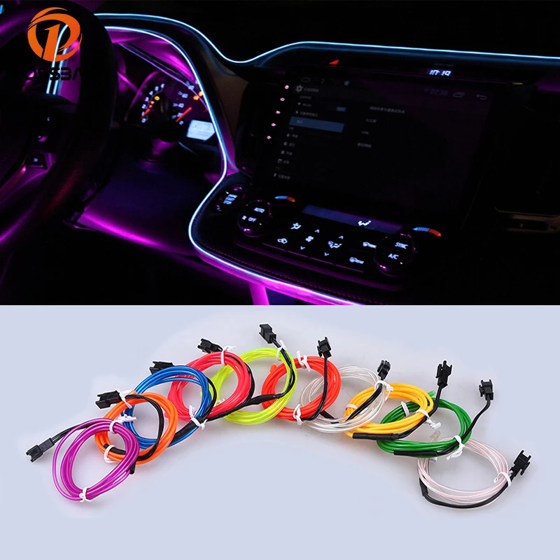 

POSSBAY 3M EL Wire Rope Neon Glow Light Decorate Car Party Outdoor/Indoor for A4 A6 Camry Civic CRV Interior Atmosphere Lights