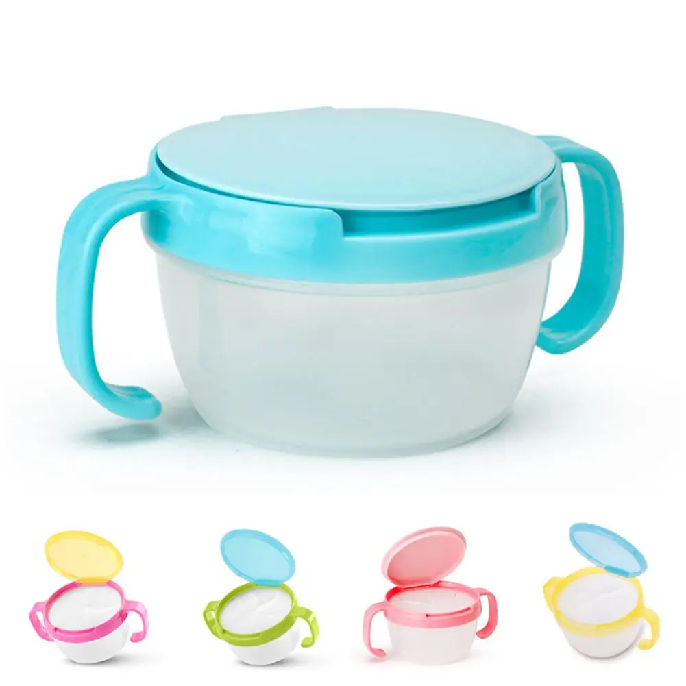 

Baby Cute Snack Cup Toddler Tableware Anti-Skip Double-handle Prevent Splashing Baby Cup Baby Snack Bowl Food Container