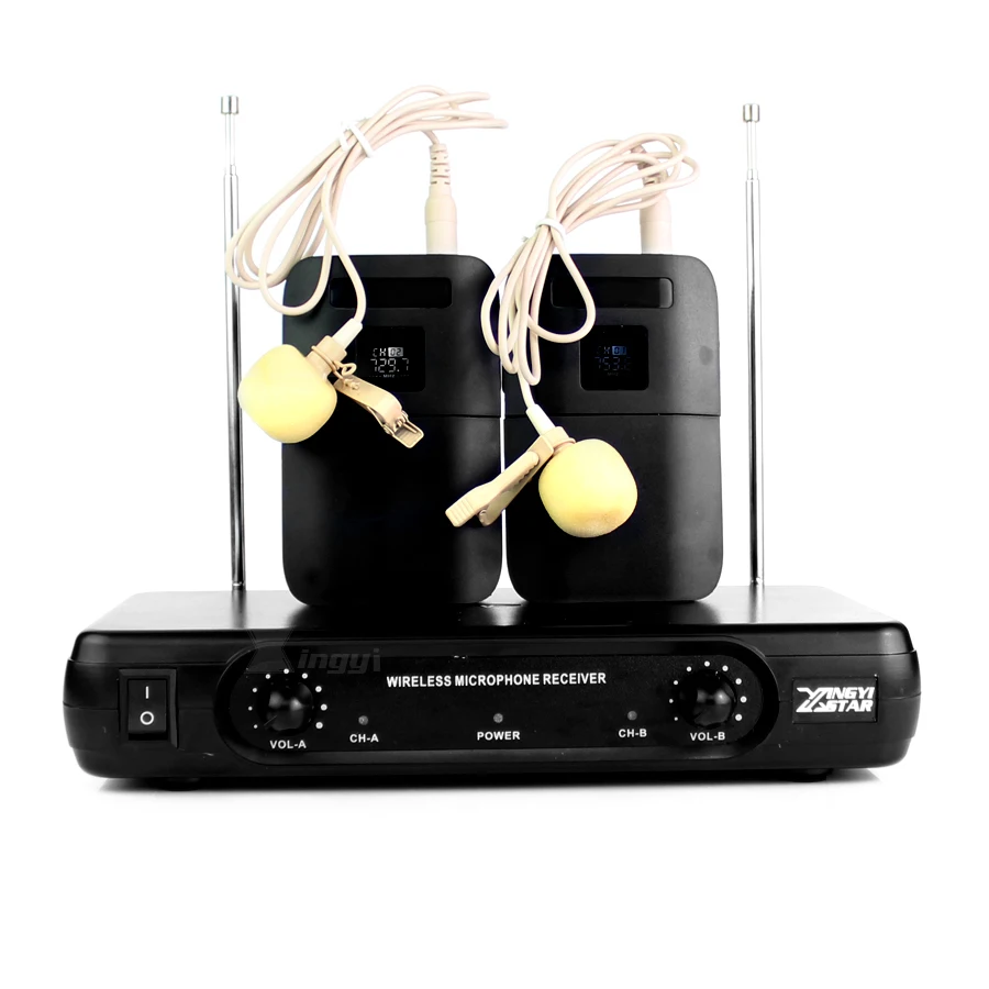 Tie Clip On Mic Lavalier Wireless Microphone Lapel Collar Mike 2 x