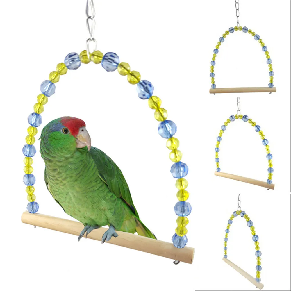 Papoušek denní potřeby-swing pták skus hračka závěsný most - dekorativní klec, krásný, snadno přenosný, odolný, barevný náhodný