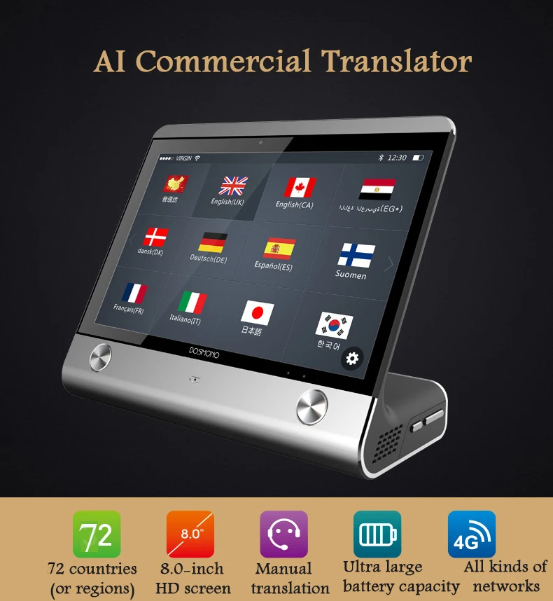 

DOSMONO BIZ 72 language translator window hospital hotel reception translator