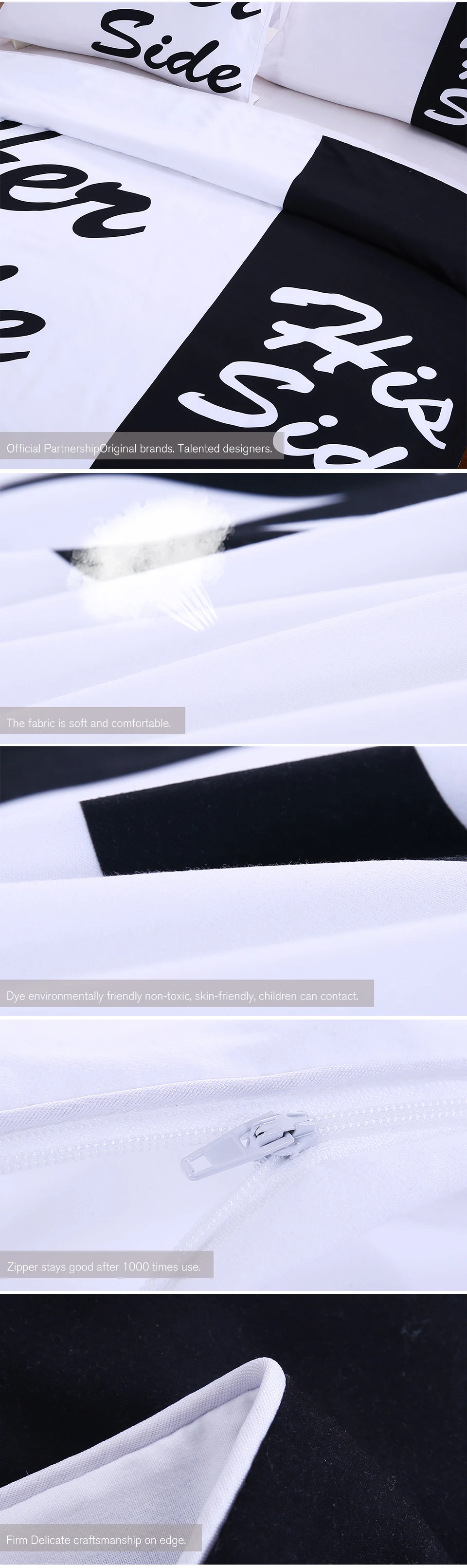 Постельные принадлежности Outlet черный и белый комплект постельного белья его сторона и ее сторона пара домашний текстиль мягкий пододеяльник с наволочками 3 шт. Лидер продаж