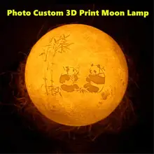 Изготовленная на заказ светящаяся луна лампа положить фото текст шаблон на 3d печать Луна Глобус свет персонализированный подарок для ребенка для любимой, подруги домашних животных