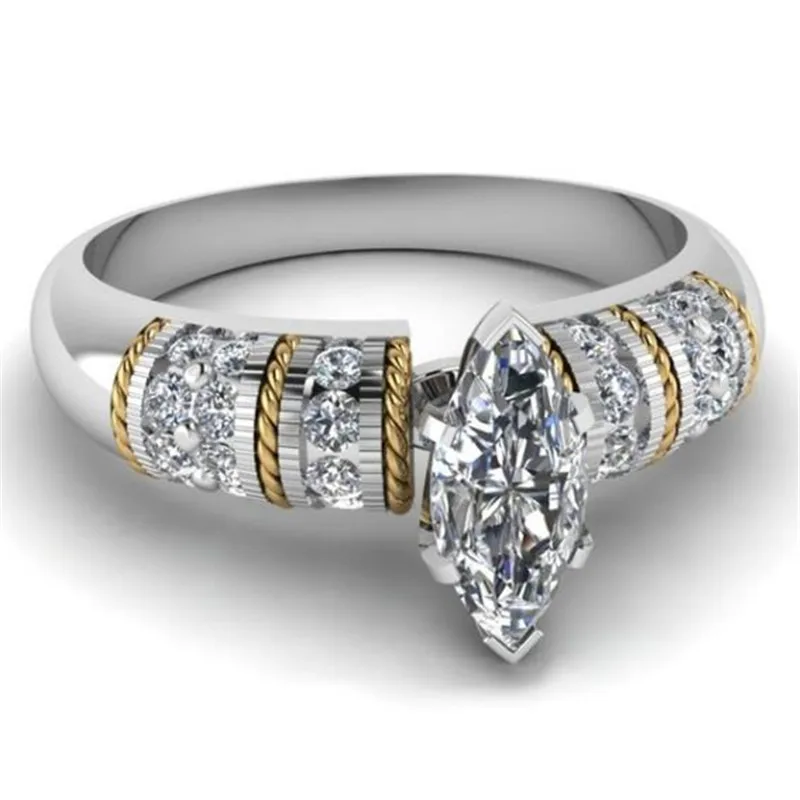 

Marquise Cut 3.45CT Zircon Engagement Rings for Women Wedding Rings Female Anel Austrian Crystals Jewelry Top Quality