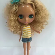 B52 Обнаженная кукла blyth Заводская кукла светлые волосы черная кожа подходит для DIY Изменить игрушка BJD для девочек