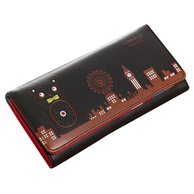 

Long Lady Purses Women Wallet Cards Holder PU Leather Handbags Cat Coin Purse Pocket Brand Design Clutch Wallets Moneybags Bags