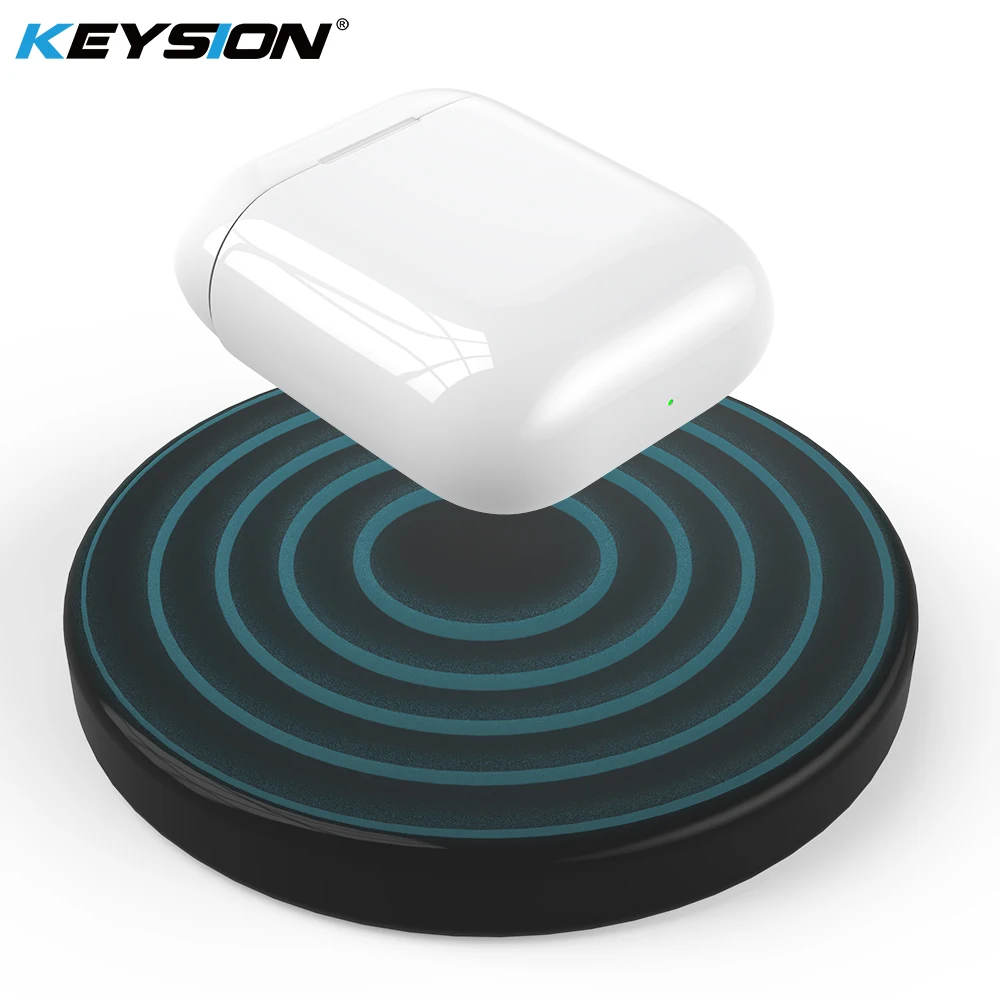 

KEYSION QI Wireless charging case for AirPods Earphone Luxury Polycarbonate back Cover for Airpods Portable Wireless charger Box