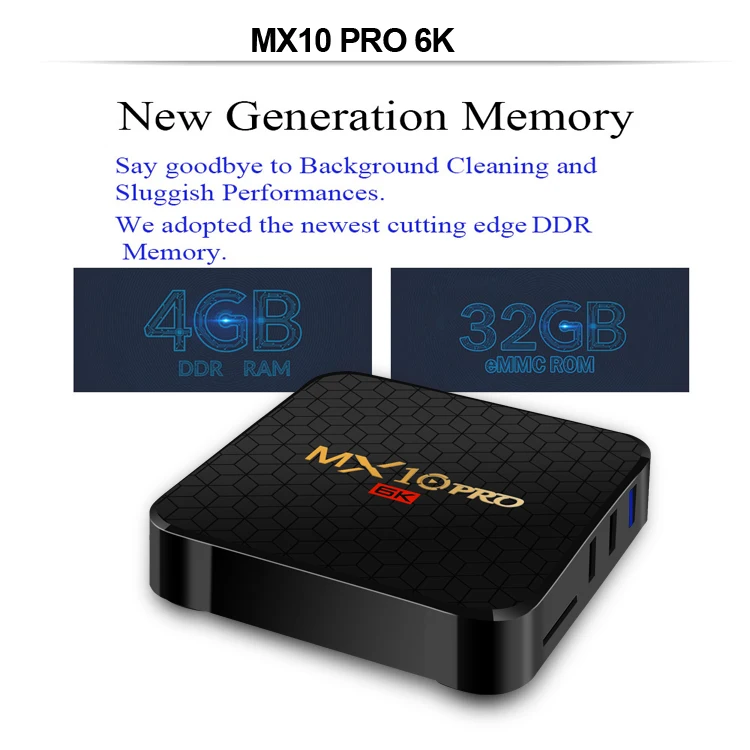 MX10 PRO 6K Android 9,0 Smart tv Box Allwinner H6 Четырехъядерный 4 ГБ ОЗУ 64 Гб ПЗУ USB3.0 wifi 3D 6K UHD H.265 HDR PK T95 MAX Q Plus