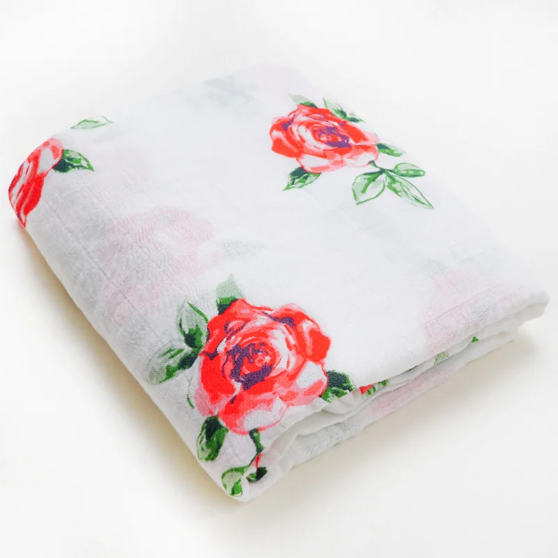 Стиль Прямая поставка на заказ детские одеяла для новорожденных муслиновые пеленки детские Банные полотенца Infantil деформация детские постельные принадлежности - Цвет: The roses