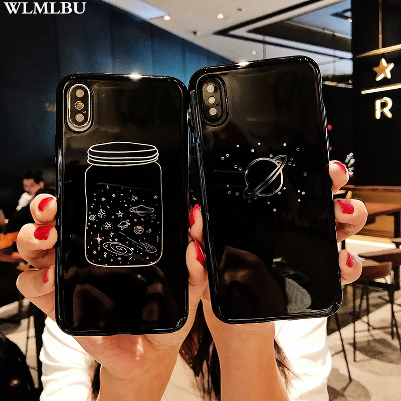 WLMLBU звездное небо чехол для iPhone 7 8 Plus XS Max XR Xs письмо телефонные чехлы X 6 6S Мягкий