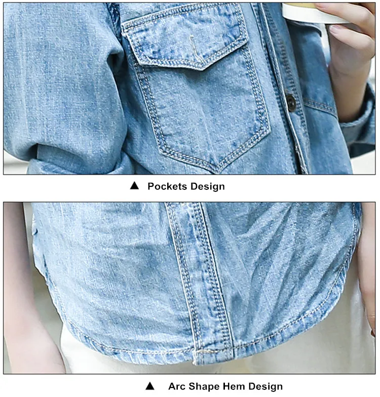 Kids Girls Long Sleeve Denim Shirt 15