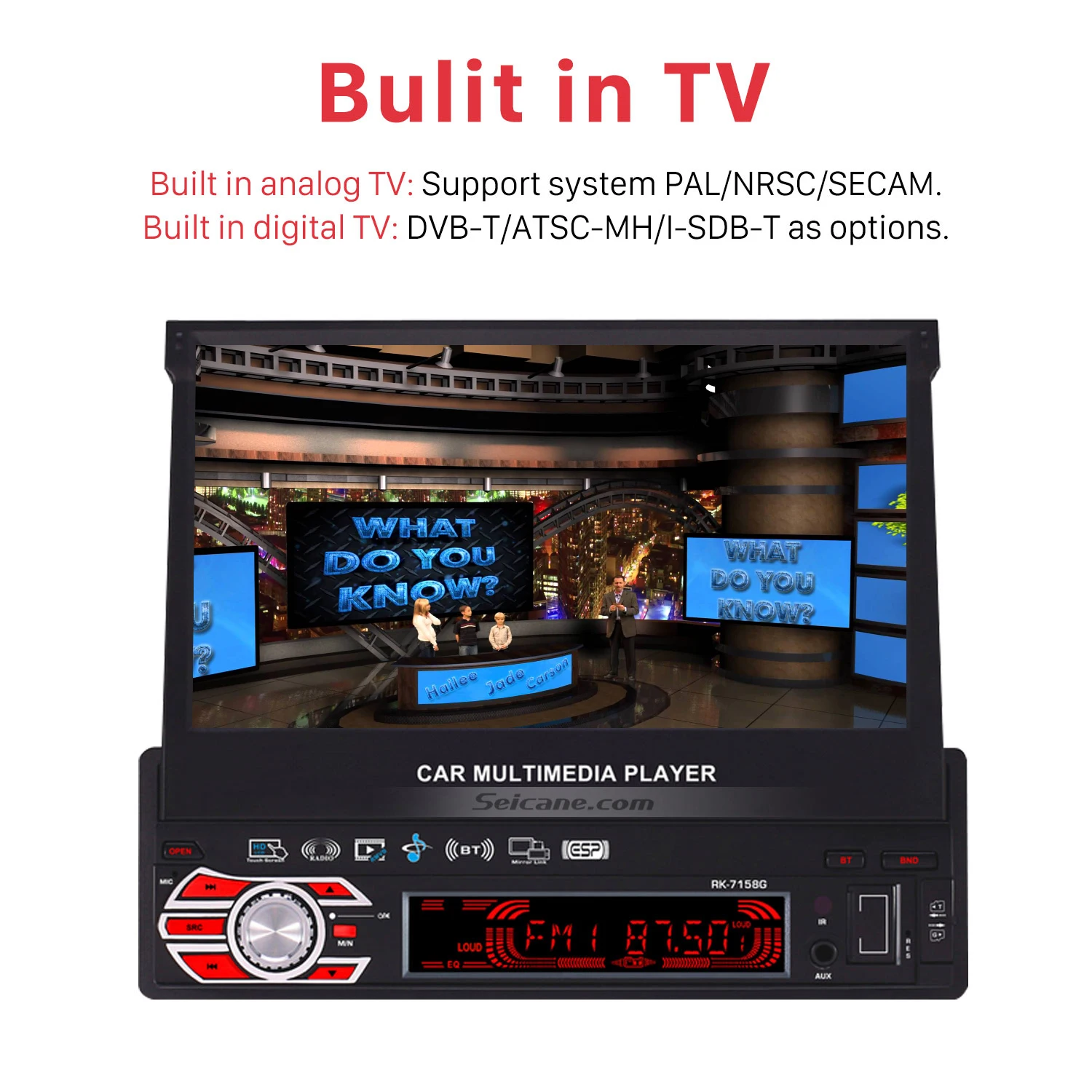 Best Seicane 7" Universal WinCE 800*480 Touchscreen GPS Bluetooth Car Radio MP5 Player Support TF card AUX Canbus USB IPOD IPhone SD 2 Best Seicane 7" Universal WinCE 800*480 Touchscreen GPS Bluetooth Car Radio MP5 Player Support TF card AUX Canbus USB IPOD IPhone SD 2