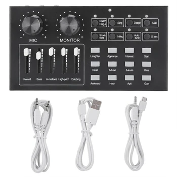 

External Audio Sound Card Singing Microphone Live Broadcast For Mobile Phone Computer Pc