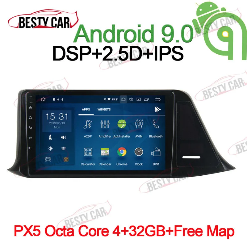 Sale 9" Android 9.0 Car Multimedia Player Stereo GPS for Toyota CH-R 2016 2017 Navigation Head Unit Radio DSP 2.5D+IPS 0