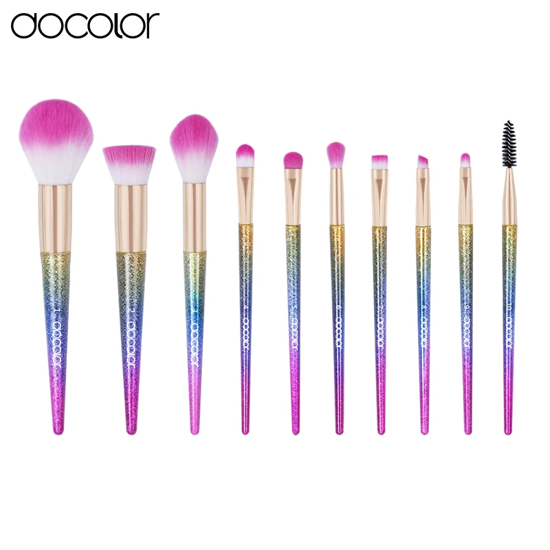 Docolor 10PCS makeup brush set Fantasy Set Professional high quality brushes Foundation Powder Eyeshadow Kits Gradient