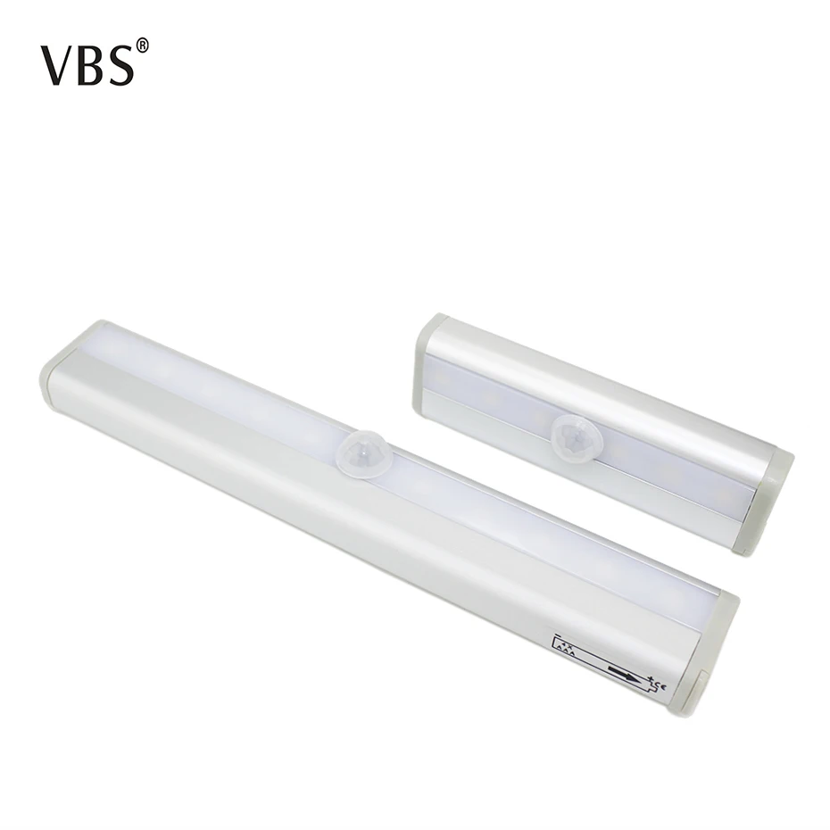 

98mm 19cm LED Under Cabinet Light PIR Motion Sensor Lamp 6 10 LEDs lighting for Wardrobe Cupboard Closet Kitchen night light A1