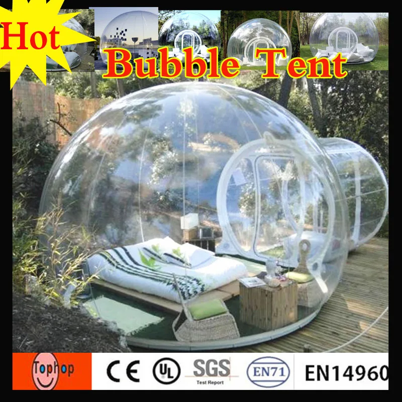 outdoor camping inflatable clear bubble tent for sale show room 5x3x3m