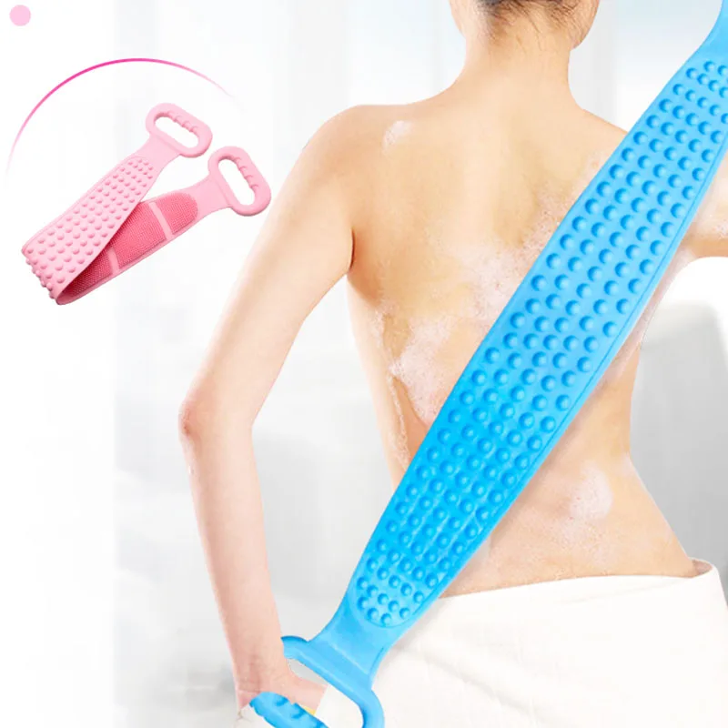 

New Bath Towel Silica Gel Men Women Powerful Rubbing Back Mud Rubbing Gray Artifacts Long Back Skin Soft Body Cleaning Scrubber
