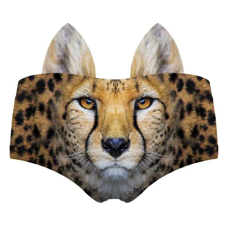 Wild Cheetah 3D Милый принт уши женское нижнее белье интересные трусики для леди горячие сексуальные женские нижнее белье стринги трусы