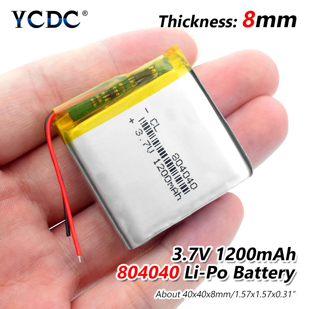 

1/2/4 Pcs/lot Rechargeable Li-ion Polymer Lithium Battery 3.7v Voltage 804040 1200mAh Li-Po Li-polymer Battery 804040 3.7 V